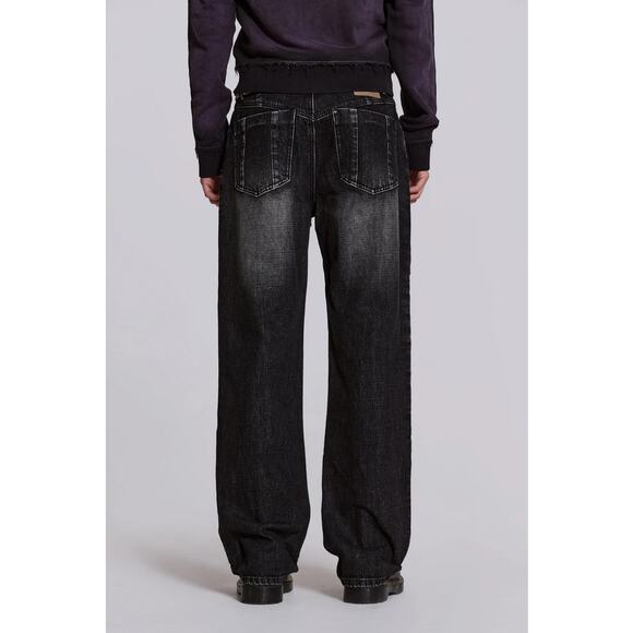 Jaded London | NEW Washed Black Stud Scott Jean W38 Antique Faded Street Hippie - Picture 2 of 5